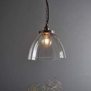 Endon 106896 Hansen Grand Ceiling Pendant Light In Aged Brushed Silver With Clear Glass 33cm