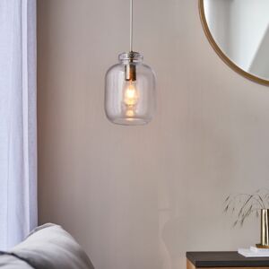 Endon 106923 Lyra Ceiling Pendant Light In Antique Brass With Clear Textured Glass Shade