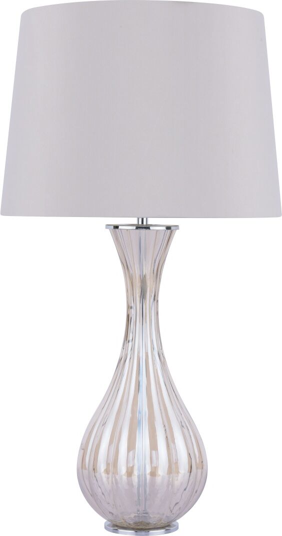 Laura Ashley Nevern Champagne Glass Table Lamp With Ivory Faux Silk Shade LA3756239-Q