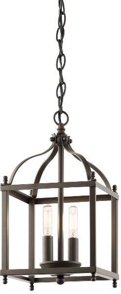 Kichler Lighting KL/LARKIN/P/S OZ Larkin 2 Light Olde Bronze Ceiling Lantern Pendant