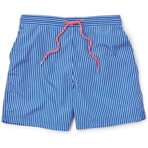 Savile Row Company Blue White Reverse Stripe Recycled Swim Shorts S - Men