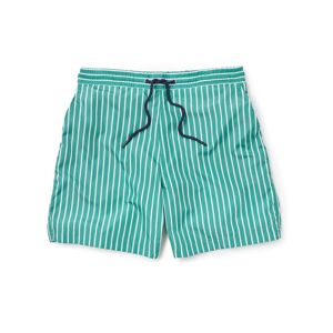 Savile Row Company Green White Reverse Stripe Recycled Swim Shorts L - Men