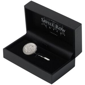 Savile Row Company Sterling Silver Lapel Pin with Lucky Sixpence - Men