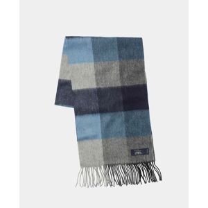 Savile Row Company Blue Grey Check Wool Scarf - Men