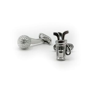 Savile Row Company Silver Tone Rhodium Plated Golf Cufflinks - Men