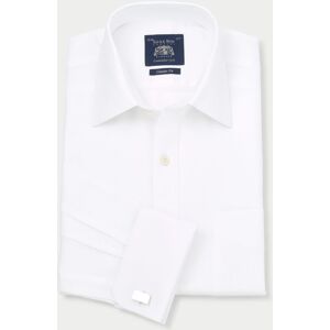 Savile Row Company White Textured Windsor Collar Classic Fit Shirt - Double Cuff 19 1/2&quot; Standard - Men