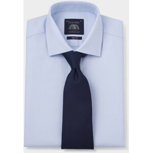 Savile Row Company Sky Blue Textured Dobby Slim Fit Shirt - Single Cuff 17