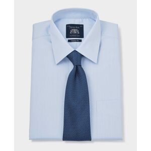 Savile Row Company Sky Blue Twill Classic Fit Shirt - Single Cuff 20