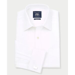 Savile Row Company White Twill Classic Fit Shirt - Single Cuff 17&amp;amp;quot; Lengthen by 2&amp;amp;quot; - Men