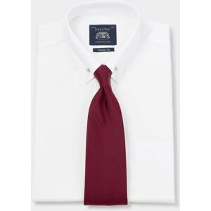 Savile Row Company White Classic Fit Pin Collar Shirt - Double Cuff 20