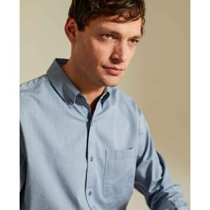 Savile Row Company Denim Blue Melange Button-Down Shirt XXL Standard - Men