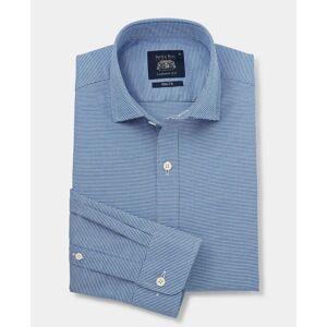 Savile Row Company Blue Puppytooth Stretch Cotton Smart Casual Shirt M Standard - Men