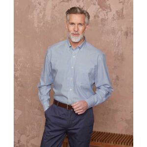 Savile Row Company Blue White Stripe Classic Fit Button-Down Shirt S Standard - Men