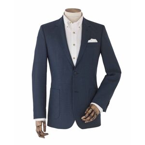 Savile Row Company Blue Wool-Blend Micro Pattern Single-Breasted Jacket 42