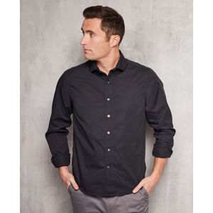 Savile Row Company Black Twill Slim Fit Shirt in Shorter Length M Standard - Men