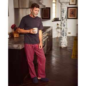 Savile Row Company Red Blue Gingham Brushed Cotton Lounge Pants L - Men