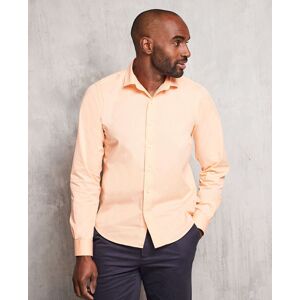 Savile Row Company Peach Twill Slim Fit Shirt in Shorter Length S Lengthen by 2