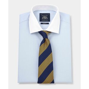 Savile Row Company Light Blue Slim Fit Contrast Collar Shirt - Double Cuff 15