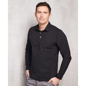 Savile Row Company Black Long Sleeve Polo Shirt L - Men