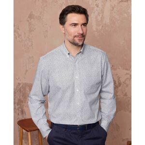 Savile Row Company Navy Floral Print Classic Fit Shirt L Standard - Men