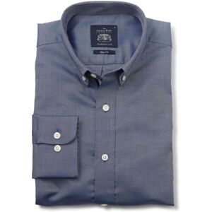 Savile Row Company Navy Pinpoint Oxford Slim Fit Casual Shirt S Standard - Men