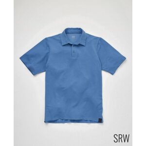 Savile Row Company SRW Active Non-Iron Denim Blue Short Sleeve Polo Shirt S - Men