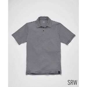 Savile Row Company SRW Active Non-Iron Navy White Stripe Short Sleeve Polo Shirt S - Men