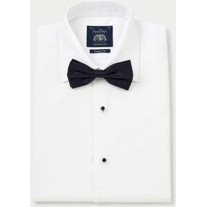 Savile Row Company White Marcella Bib Front Classic Fit Dress Shirt - Double Cuff 19