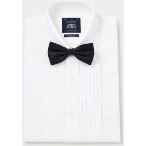 Savile Row Company White Pleated Front Classic Fit Dress Shirt - Double Cuff 20