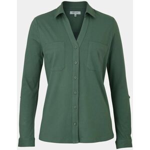 Savile Row Company Women's Green Cotton Jersey Semi-Fitted Shirt 16 - Women