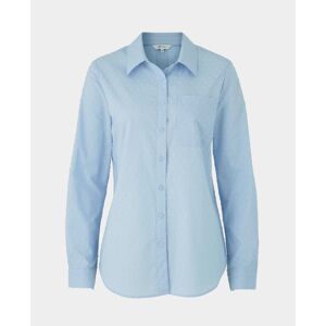 Savile Row Company Women's Light Blue Dobby Spot Semi-Fitted Shirt 12 - Women