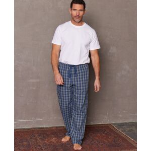 Savile Row Company Blue Multi Check Organic Cotton Lounge Pants XL - Men