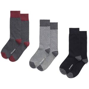 Savile Row Company Black Combed Cotton-Blend Three Pack Assorted Socks 39/42 - Men