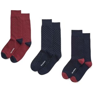 Savile Row Company Spotted Combed Cotton-Blend Three Pack Assorted Socks 39/42 - Men