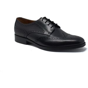 Savile Row Company Black Leather Derby Shoes With Brogue Detailing 7 - Men