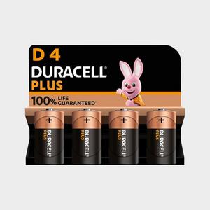 Duracell D Plus 100 Batteries (4 Pack) - Black, Black - Unisex