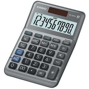 Casio MS-100FM 10 Digit Desktop Calculator Silver MS-100FM-WA-UP