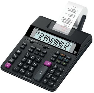 Casio HR-200RCE Printing Calculator Desktop Black HR-200RCE-W-EC