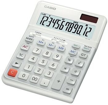 Casio DE-12E 12 Digit Ergonomic Large Desktop Calculator White DE-12E-WE