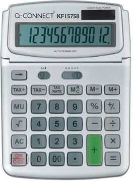 Q-Connect Large Table Top 12-Digit Calculator Grey KF15758