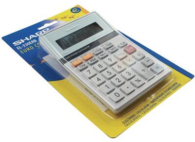 Sharp Silver 8-Digit Semi-Desktop Calculator EL-330ERB