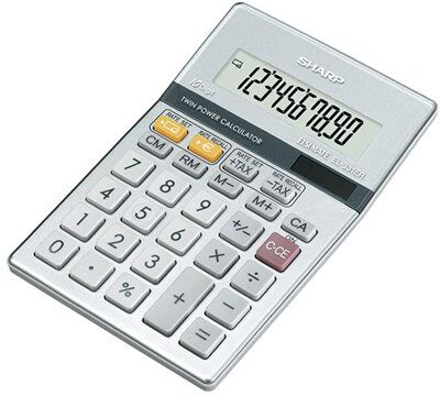 Sharp Silver 10-Digit Semi-Desktop Calculator EL-331ER