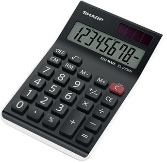 Sharp EL310AN Semi-Desktop 8-Digit Calculator Black