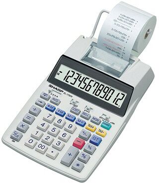 Sharp Printing Calculator (12 Digit LCD Display) EL1750V