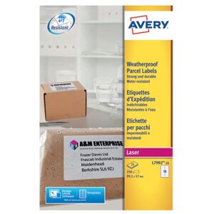 Avery Weatherproof Shipping Label 10 Per Sheet (Pack of 250) L7992-25