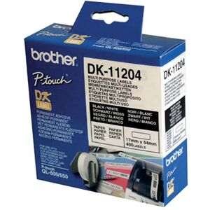 P-Touch Brother Black on White Paper Multi Purpose Labels (Pack of 400) DK11204