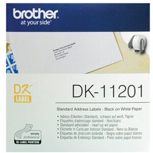 P-Touch Brother Black on White Paper Standard Address Labels (Pack of 400) DK11201