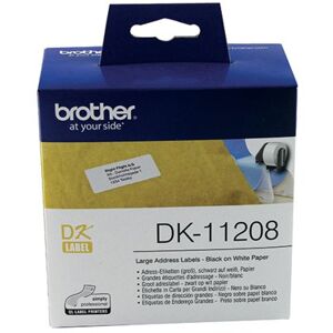 P-Touch Brother Black on White Paper Large Address Labels (Pack of 400) DK11208