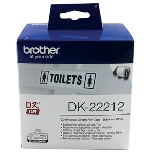 P-Touch Brother Continuous Film Labelling Roll 62mm x 15.24m Black on White DK22212