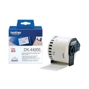 P-Touch Brother Continuous Paper Label Roll with Removable Adhesive 62mm x 30.48m Black on White DK44205